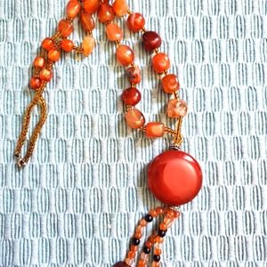 Heavy real stone long vintage maala